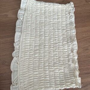 Fashion Nova Cream Ruffled Crop Top